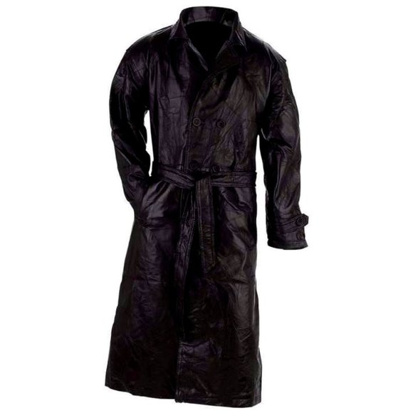 NAVARRE Other - Giovanni Navarre Italian Stone Design Genuine Leather Trench Coat NEW size XL